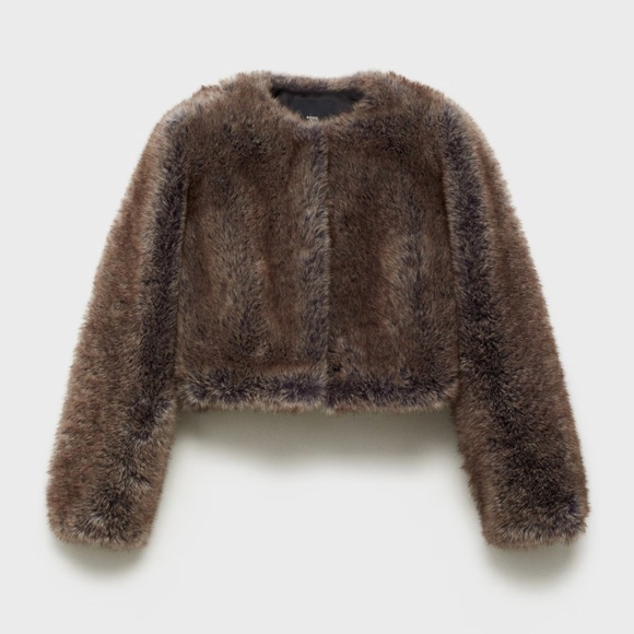 Faux Fur Brown Jacket - Picture 1 of 5